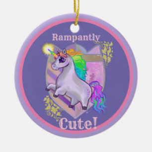 Rampant Niedlich Unicorn Keramik Ornament