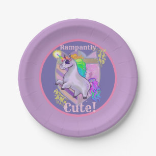 Rampant Niedlich Unicorn Pappteller