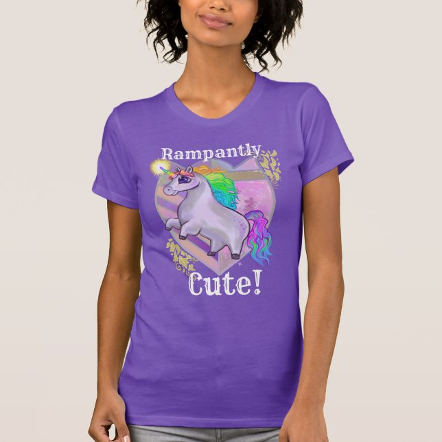 Rampant Niedlich Unicorn T-Shirt (Vorderseite)