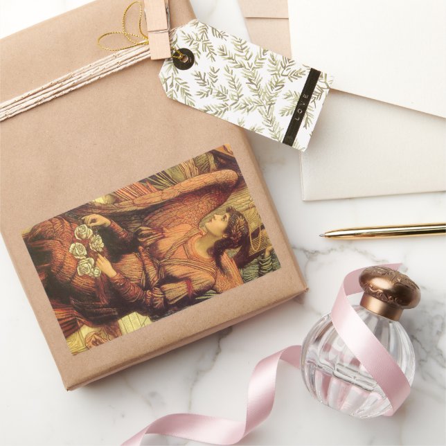 Ramparts of God's House, Angel von John Strudwick Rechteckiger Aufkleber (Schenken)