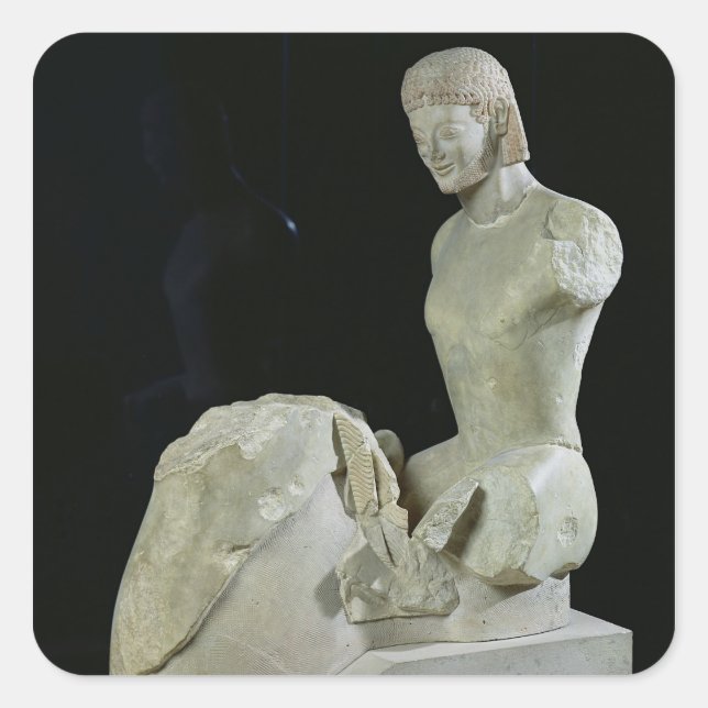Rampin Rider, c.550-540 v. Chr. Quadratischer Aufkleber (Vorderseite)