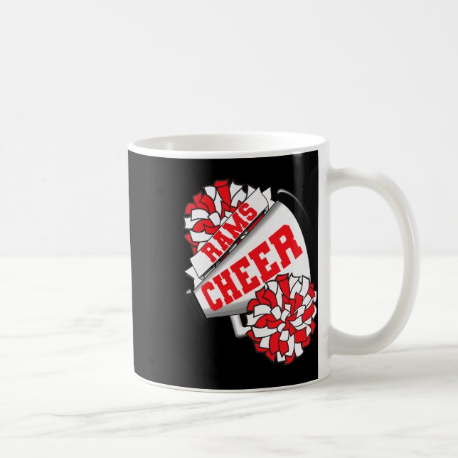 Rams Cheer Ck Zur Schule Cheerleading-Geist R  Kaffeetasse (Rechts)