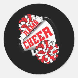 Rams Cheer Ck Zur Schule Cheerleading-Geist R  Runder Aufkleber