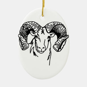 RAMs Keramik Ornament