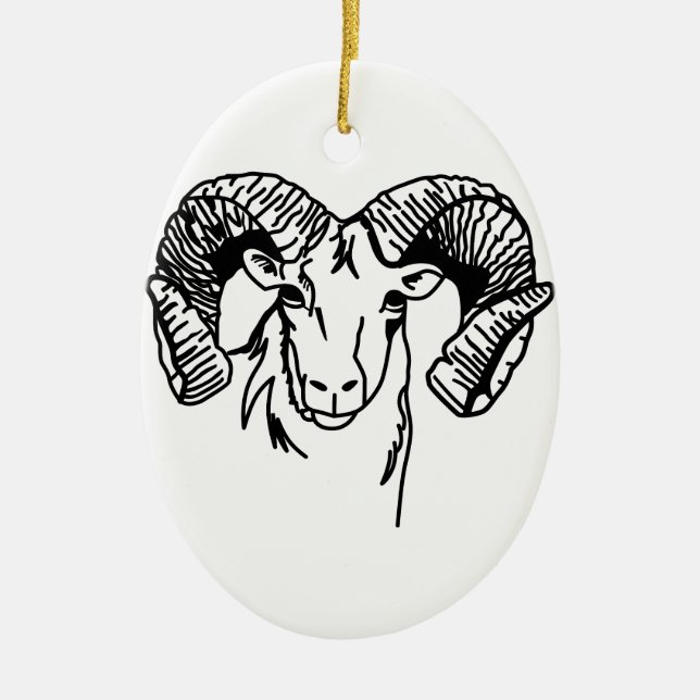 RAMs Keramik Ornament (Vorne)