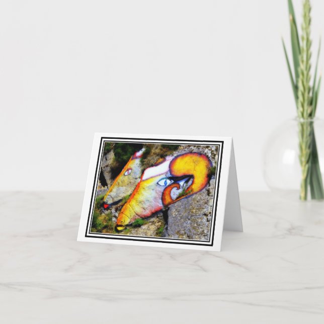 Rams! Rock Art in der Nähe von Orgosolo, Sardinien Karte (Vorderseite)