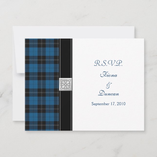 Ramsay Hunting Tartan Celtic Wedding Response Card RSVP Karte (Vorderseite)