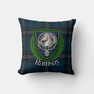 Ramsay Scottish Clan Tartan & Wappen Kissen