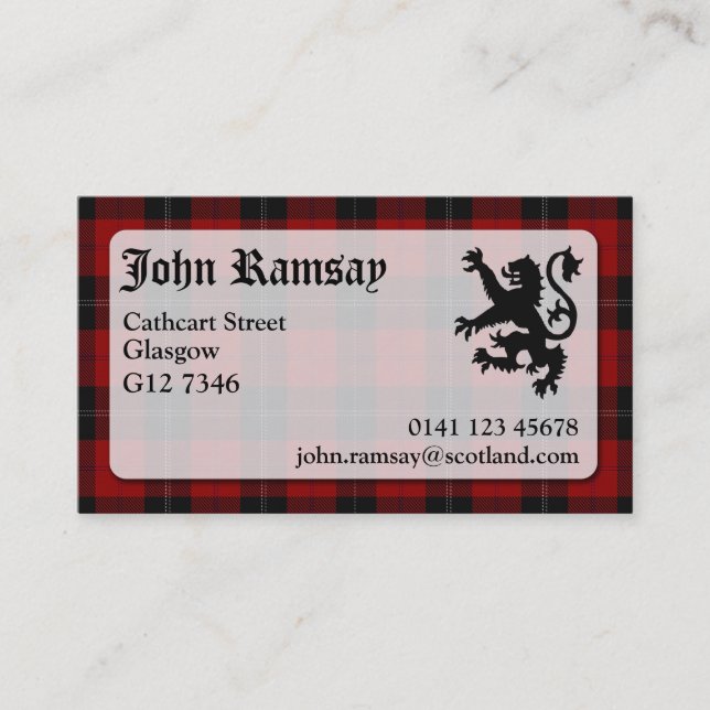 Ramsay Tartan Business Card Visitenkarte (Vorderseite)