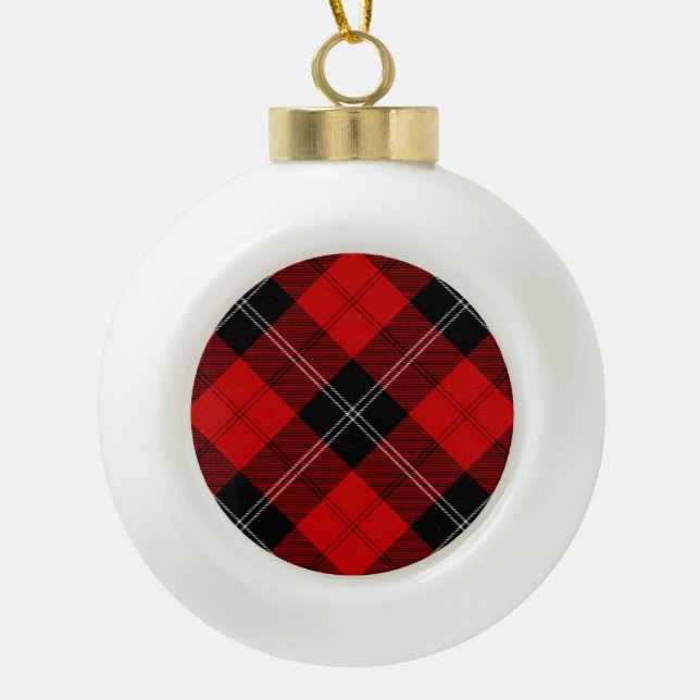 Ramsay Tartan kariert Keramik Kugel-Ornament (Vorderseite)