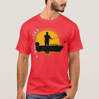 Ramsey Lake Fishing Michigan Sunrise T-Shirt