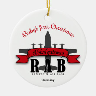 Ramstein Air Base Baby's First Christmas Keramik O Ornament