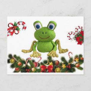 Rana de ganchillo para Navidad con sus dulces .... Postkarte