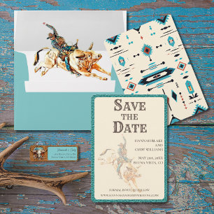 Ranch des Longhorn-Westerns Hochzeit Speichern Sie