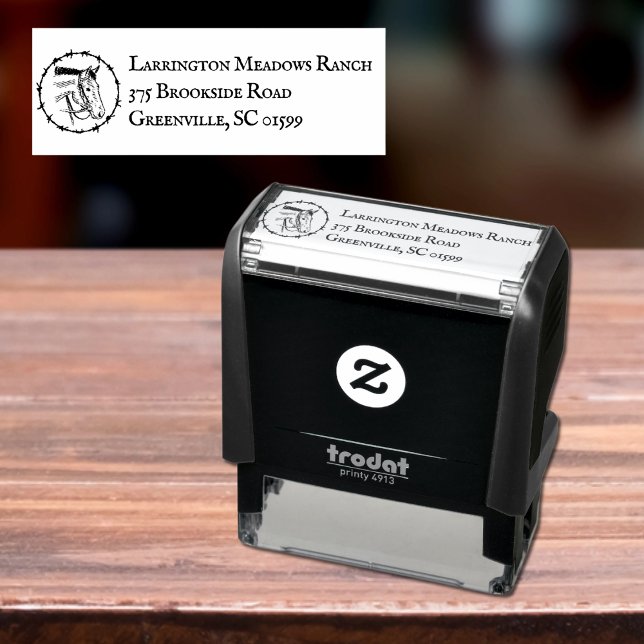 Ranch-Geschäft mit Stacheldraht-Logo Permastempel (Von Creator hochgeladen)