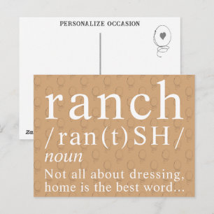 Ranch-Heim Definition Rustikaler Western-Humor-Ges Feiertagspostkarte