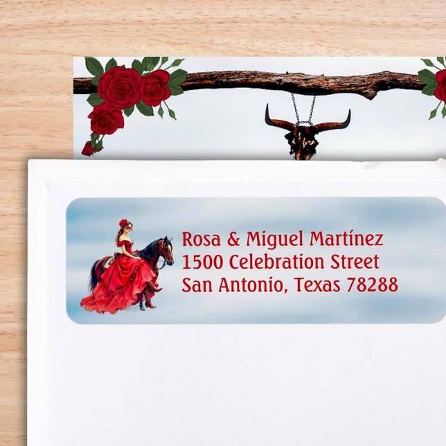 Ranch Masquerade Quinceañera Rücksendeadresse (Ranch Masquerade Quinceañera Return Address Label)