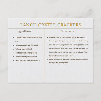 Ranch Oyster Cracker Rezept Thanksgiving Essen Postkarte
