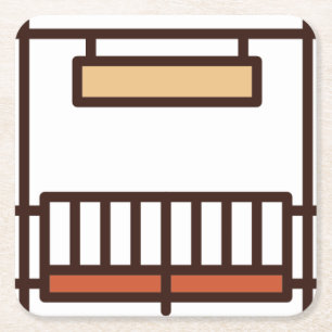 Ranch Rechteckiger Pappuntersetzer