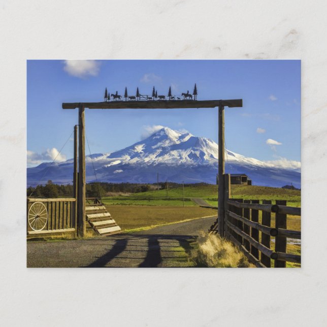 RANCH VIEW OF SHASTA POSTKARTE (Vorderseite)
