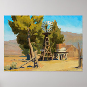 Ranch Windmill, Carson, Nevada, Maynard Dixon Poster