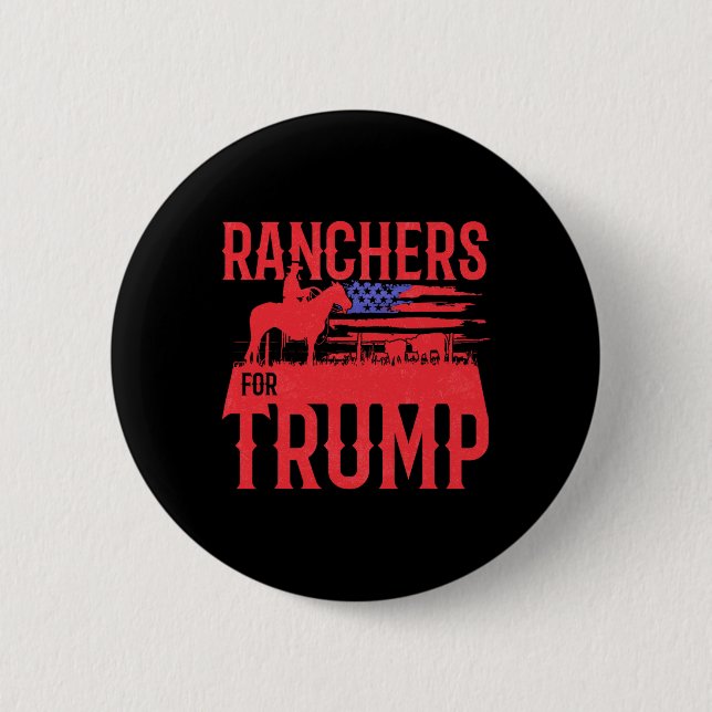 Ranchers für Trump konservative republikanische Un Button (Vorderseite)