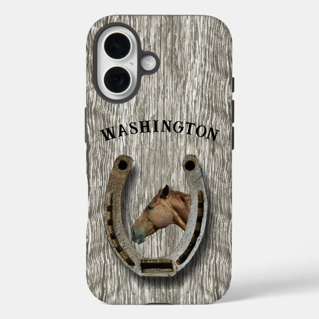 Ranching und Pferde - Hufeisen-Design personalisie Case-Mate iPhone Hülle (Rückseite)