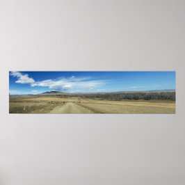 Ranchland und Gebirge, Montana Poster