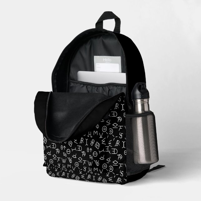 Ranchmarken Bedruckter Rucksack (Rückseitige Ecke links (Offen) )