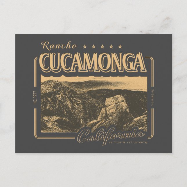 RANCHO CUCAMONGA CALIFORNIA - CUCAMONGA PEAK POSTKARTE (Vorderseite)