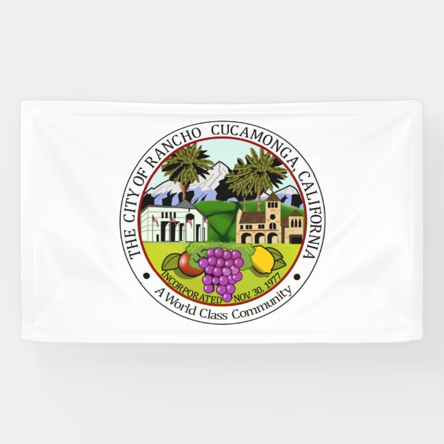 Rancho CucZIA (Kalifornien) City Siegel Banner (Horizontal)