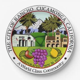 Rancho CucZIA (Kalifornien) City Siegel Pappteller