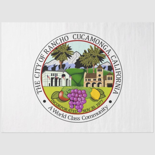 Rancho CucZIA (Kalifornien) City Siegel Seidenpapier (Vorderseite)