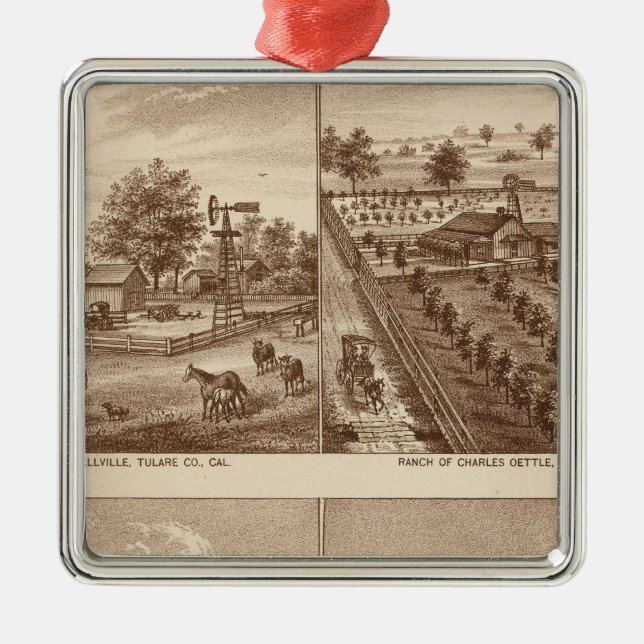 Ranchs, Ställe, Tulare Co, cal Silbernes Ornament (Vorne)