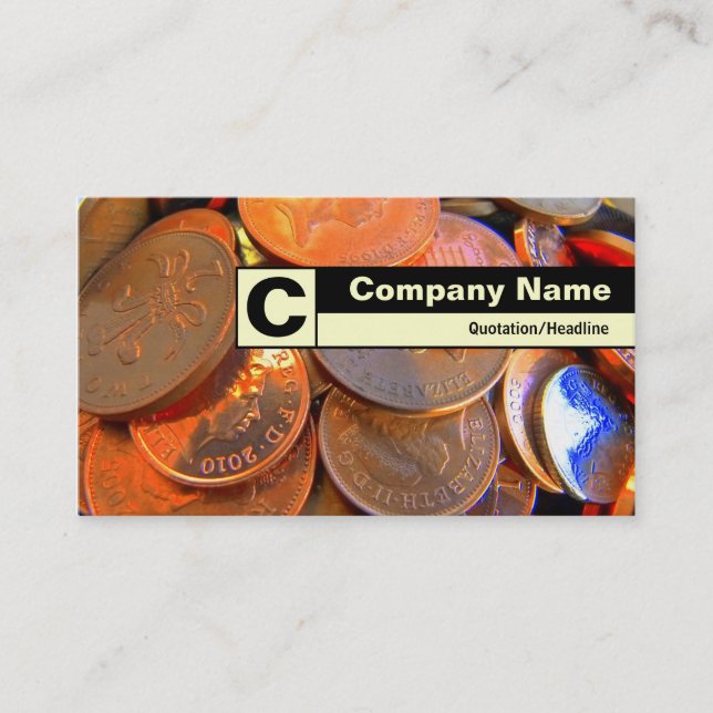 Rand als Monogramm - Die Farbe des Geldes Visitenkarte (Vorderseite)