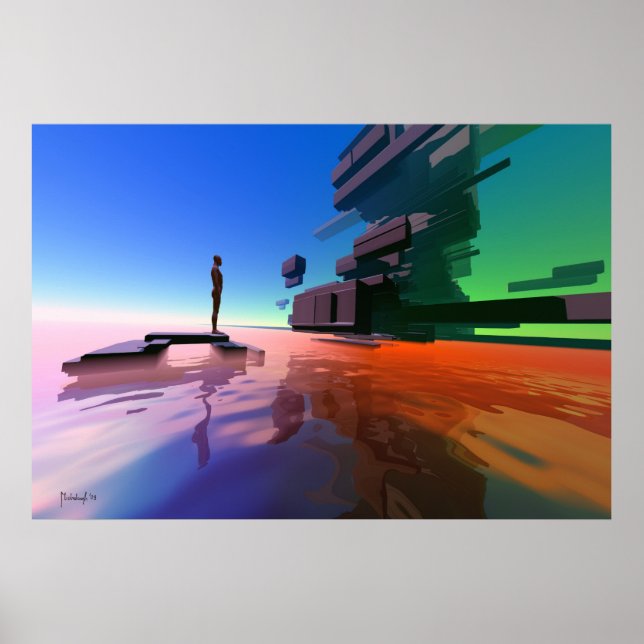 Rand der Wahrnehmung - surrealer Kunstdruck Poster (Vorne)