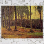 Rand eines Waldes von Vincent van Gogh Puzzle<br><div class="desc">Edge of a Wood by Vincent van Gogh ist eine Vintage Kunst Post-Impressionismus Landschaft Natur Malerei. Blick auf einen Waldweg mit hohen Bäumen während der Herbstsaison. Schöne gedämpfte Herbstfarben mit tiefem Sonnenuntergang. Über den Künstler: Vincent Willem van Gogh (1853-1890) war einer der berühmtesten postimpressionistischen Maler seiner Zeit. Seine Arbeit war...</div>