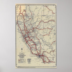 Rand McNally Juniorstraßenkarte Kalifornien und Poster