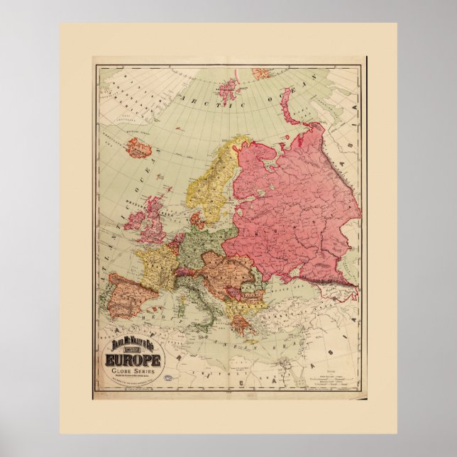 Rand McNally Map of Europe (1894) Poster (Vorne)