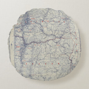 Rand McNally offizielles Auto 1925 schleppt Karte Rundes Kissen