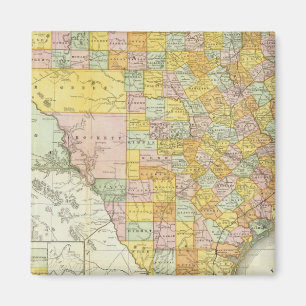 Rand McNally Railroad und Landkreis Map of Texas Magnet