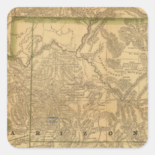 Rand McNally's Arizona Quadratischer Aufkleber