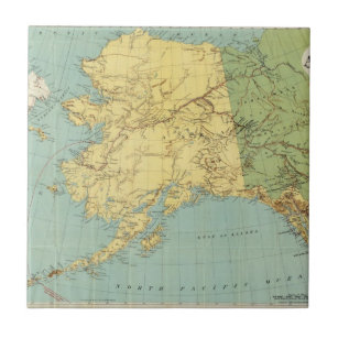 Rand McNallys Karte von Alaska Fliese