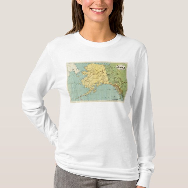 Rand McNallys Karte von Alaska T-Shirt (Vorderseite)