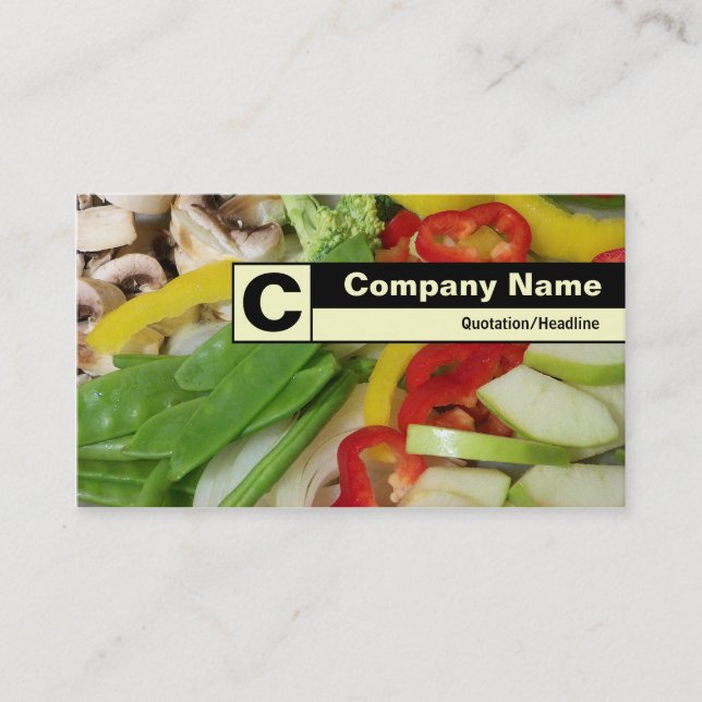 Rand-Monogramm - Stir-Fry Visitenkarte (Vorderseite)