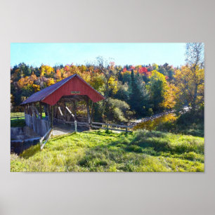Randall Covered Bridge im Herbst, Vermont Poster