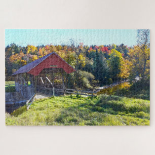 Randall Covered Bridge im Herbst, Vermont Puzzle