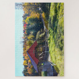Randall Covered Bridge im Herbst, Vermont Puzzle