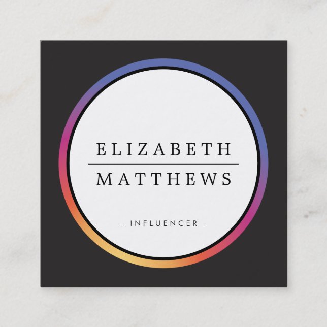 Ränder für SOZIALE MEDIEN Quadratische Visitenkarte (Vorderseite)