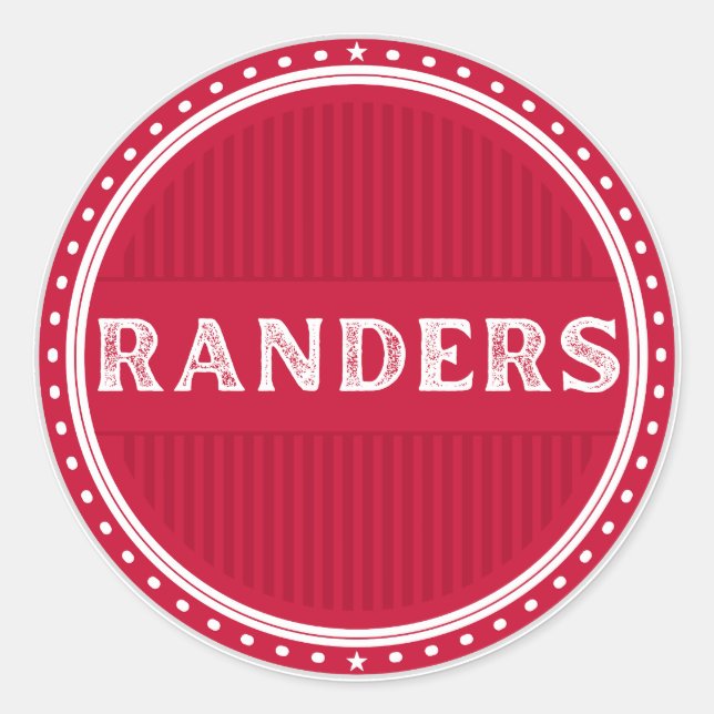 Randers City Pride Emblem – Danish Identity Runder Aufkleber (Vorderseite)